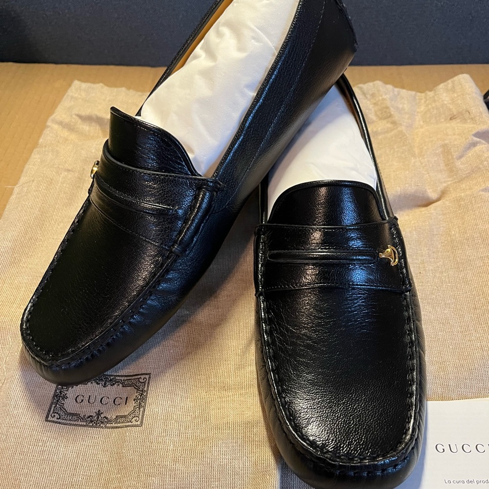 Authentic Gucci Men’s Interlocking G Drivers Core black size 7.5 G